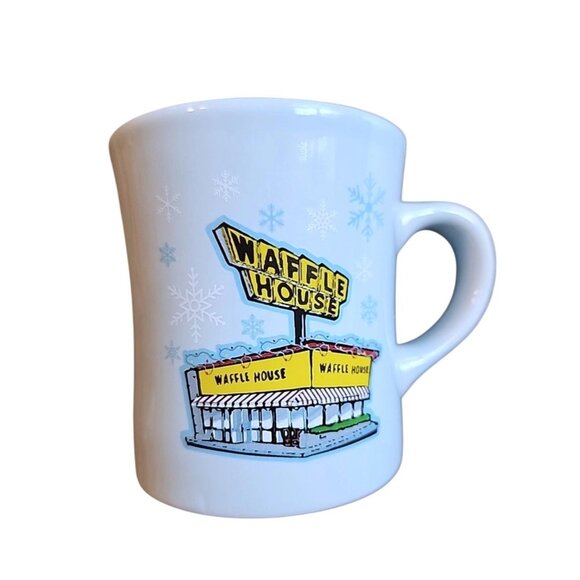 Waffle House Ceramic Coffee Mug By Tuxton With Winter Snowflake Design - Picture 2 of 4
